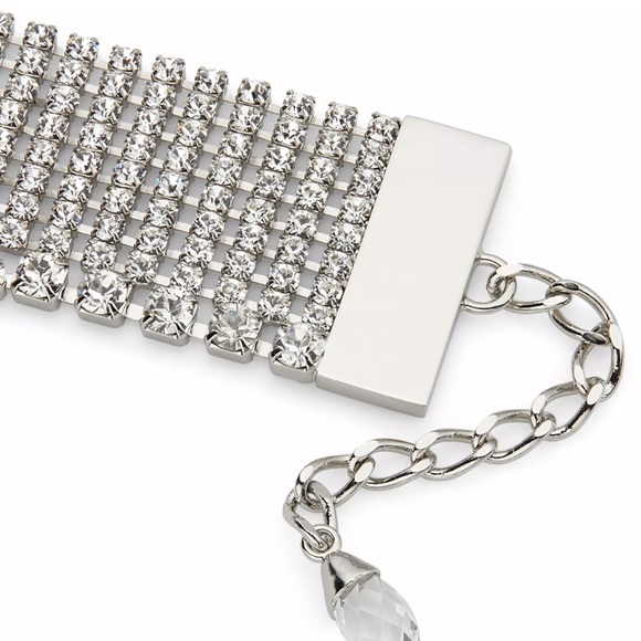 Exclusive 2023 Jimmy Choo Silver and Crystal Mesh Bracelet - Picture 2 of 4